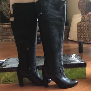Nwt Sam Edelman black leather over-the-knee boots